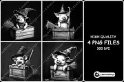 Cute Witch Pig Wooden Box Broom, a Background Graphic by LaseredNinja (Thumbnail 1 of 7)
