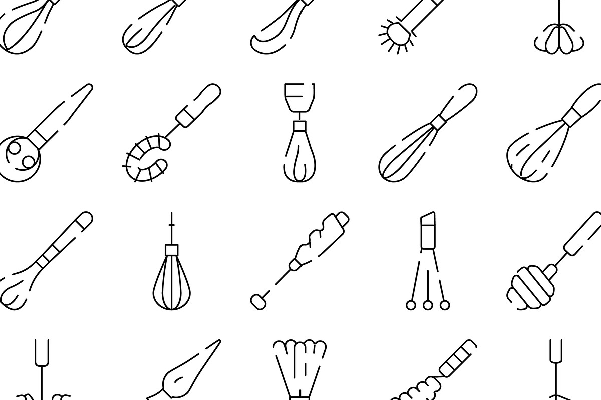 Kitchen whisks vector line icons, an Object Graphic by pikepicture (Photo 3 of 3)