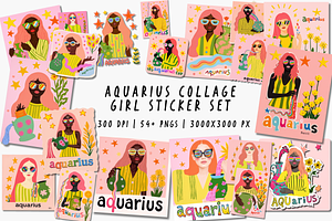 Aquarius Collage Girls, a Person Illustration by Jakayla Digital Co