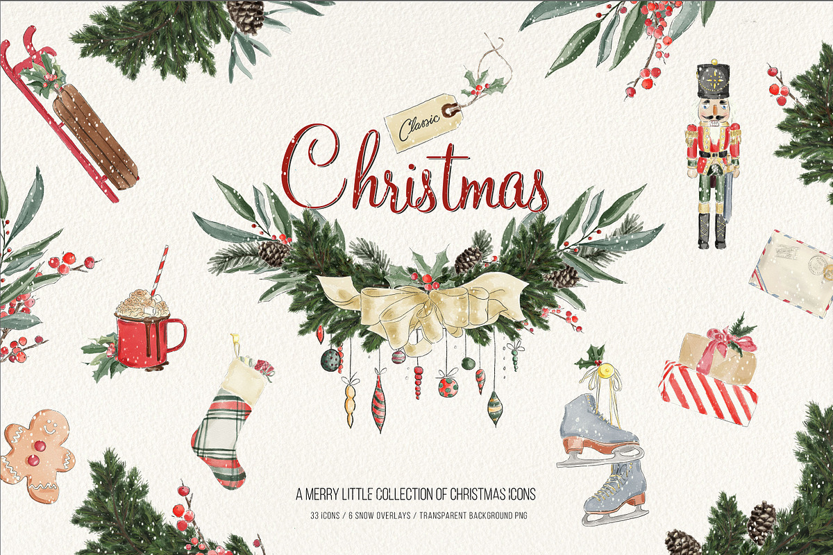 Classic Christmas Graphic Set, an Illustration by Ink + Eye (Photo 1 of 6)