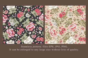 Seamless Flowers Peonies Chamomile