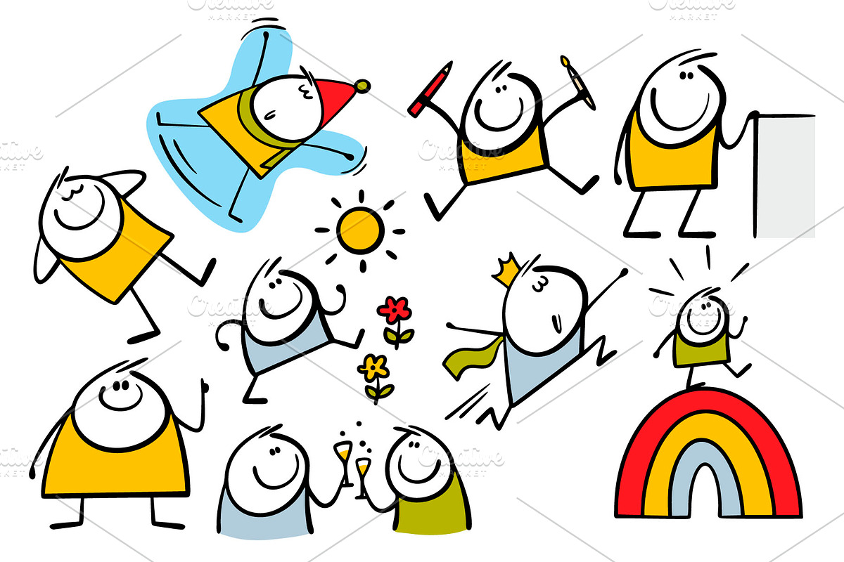 Cartoon positive emotions set 1., an Illustration by eka panova (Photo 3 of 7)
