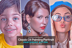 Classic Oil Painting Portrait, an Action Add-On by Photoshop Action