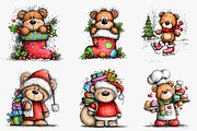 Wishmical Christmas Teddy Bear Clipa, an Illustration by CreationArt (Thumbnail 5 of 5)
