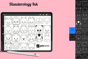 Cartoon Animal Faces Set 1 Procreate