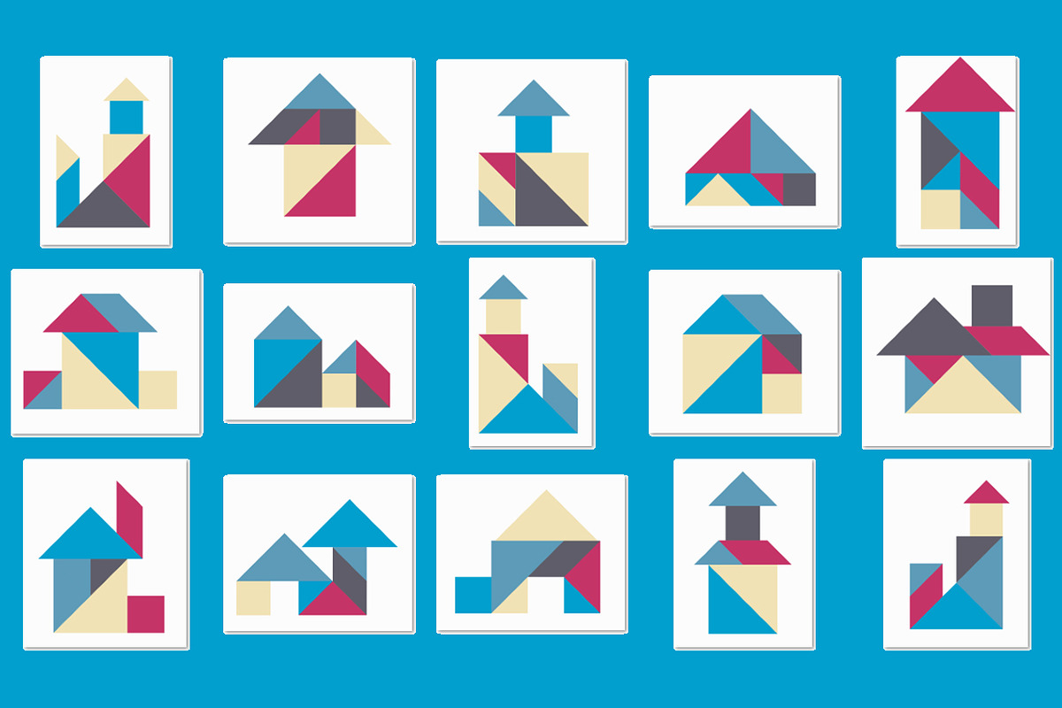 25 Tangram Houses, an Object Graphic by Kseniya-Omega (Photo 1 of 4)