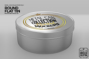 Round Flat Tin Packaging Mockup, a Cups & Container Mockup by INCDesign (Thumbnail 3 of 6)