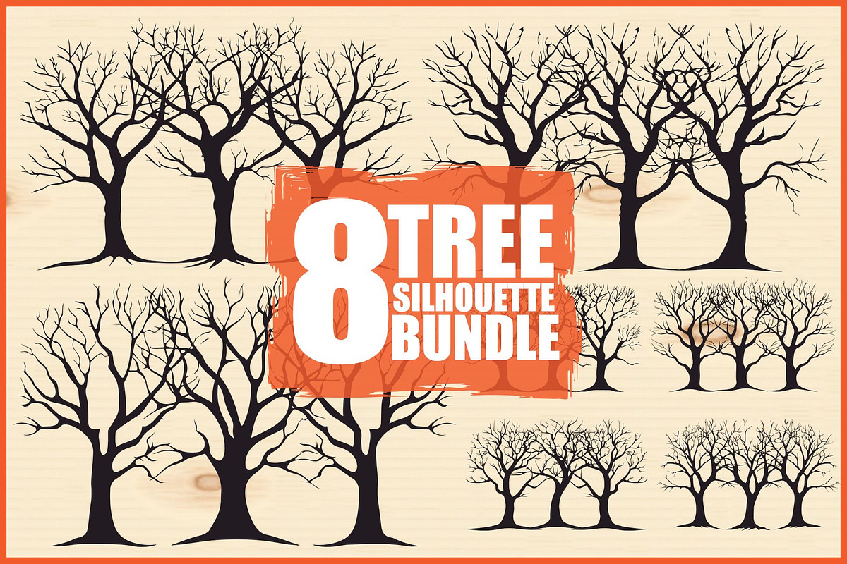 Nature Tree Silhouette Bundle, an Illustration by hafijul (Photo 1 of 9)