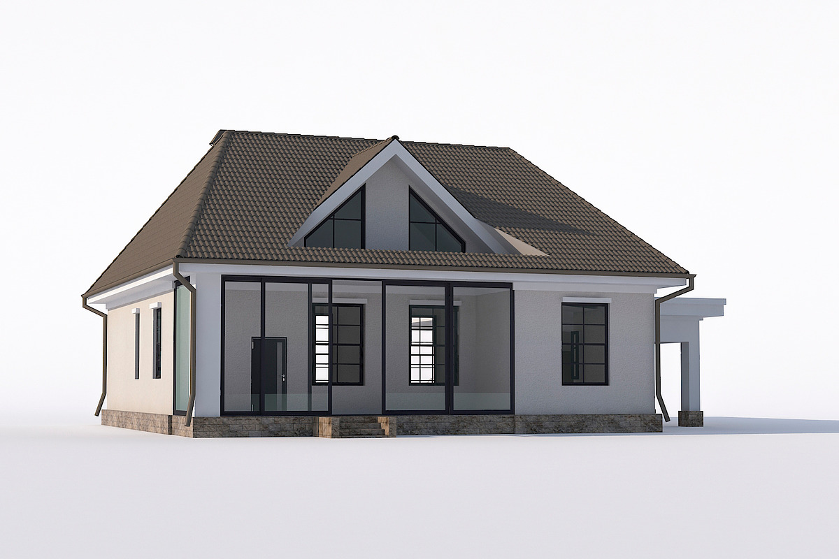 House with attic, an Architecture 3D Model by profdesign (Photo 8 of 18)