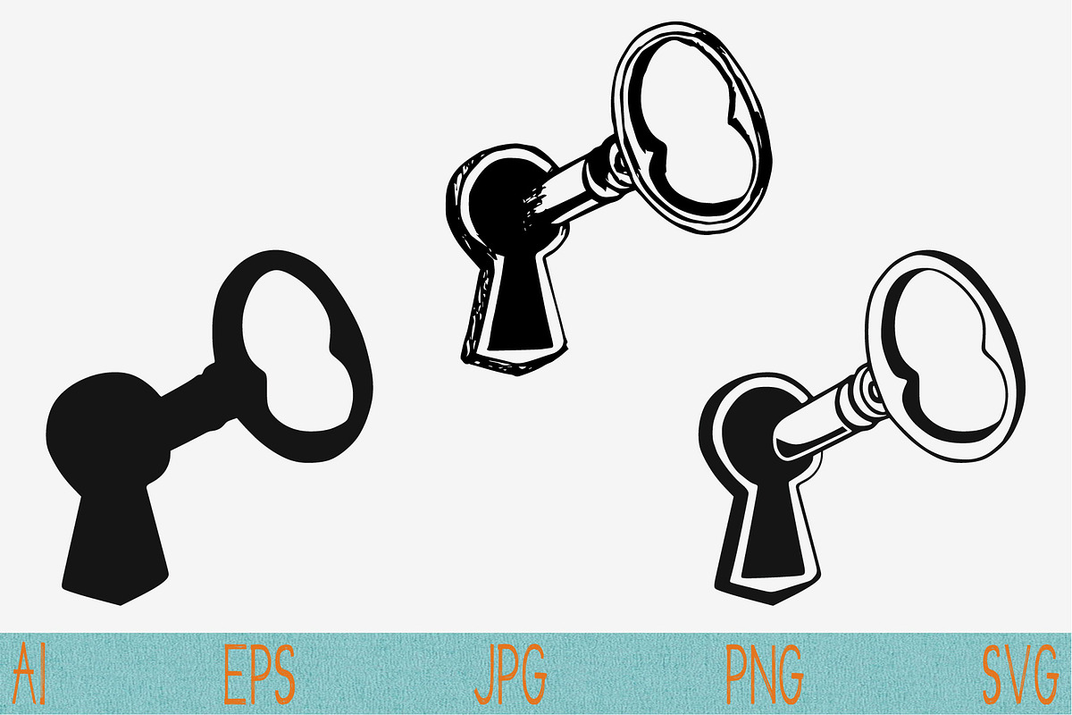 key in keyhole svg set vector png, an Icon by FileVectorSVG