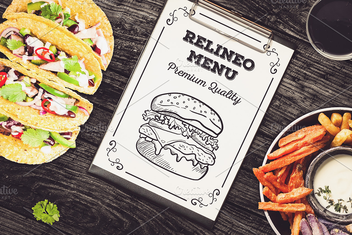 Fast Food Menu Mock-up #10, a Product Mockup by relineo.mock-ups