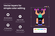 Animated Exercise Illustration Set, a Healthcare Illustration by Brickclay (Thumbnail 2 of 5)