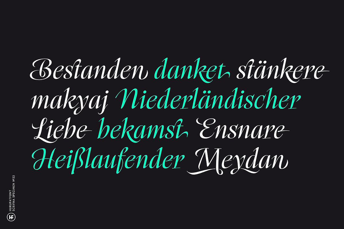 Scrifha Display Font Family, a Script Font by Hurufatfont (Photo 4 of 16)