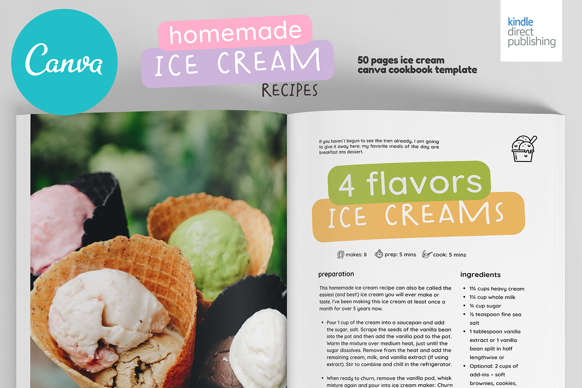 Ice Cream Recipes Cookbook Template, a Magazine Template by DeLaGranSiete (Photo 5 of 9)