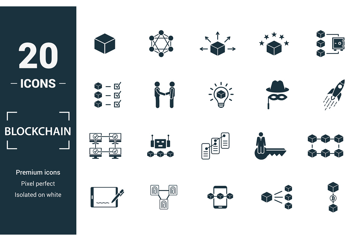 Blockchain Filled Icon Set, an Object Graphic by Aimagenarium@gmail.com (Photo 1 of 3)