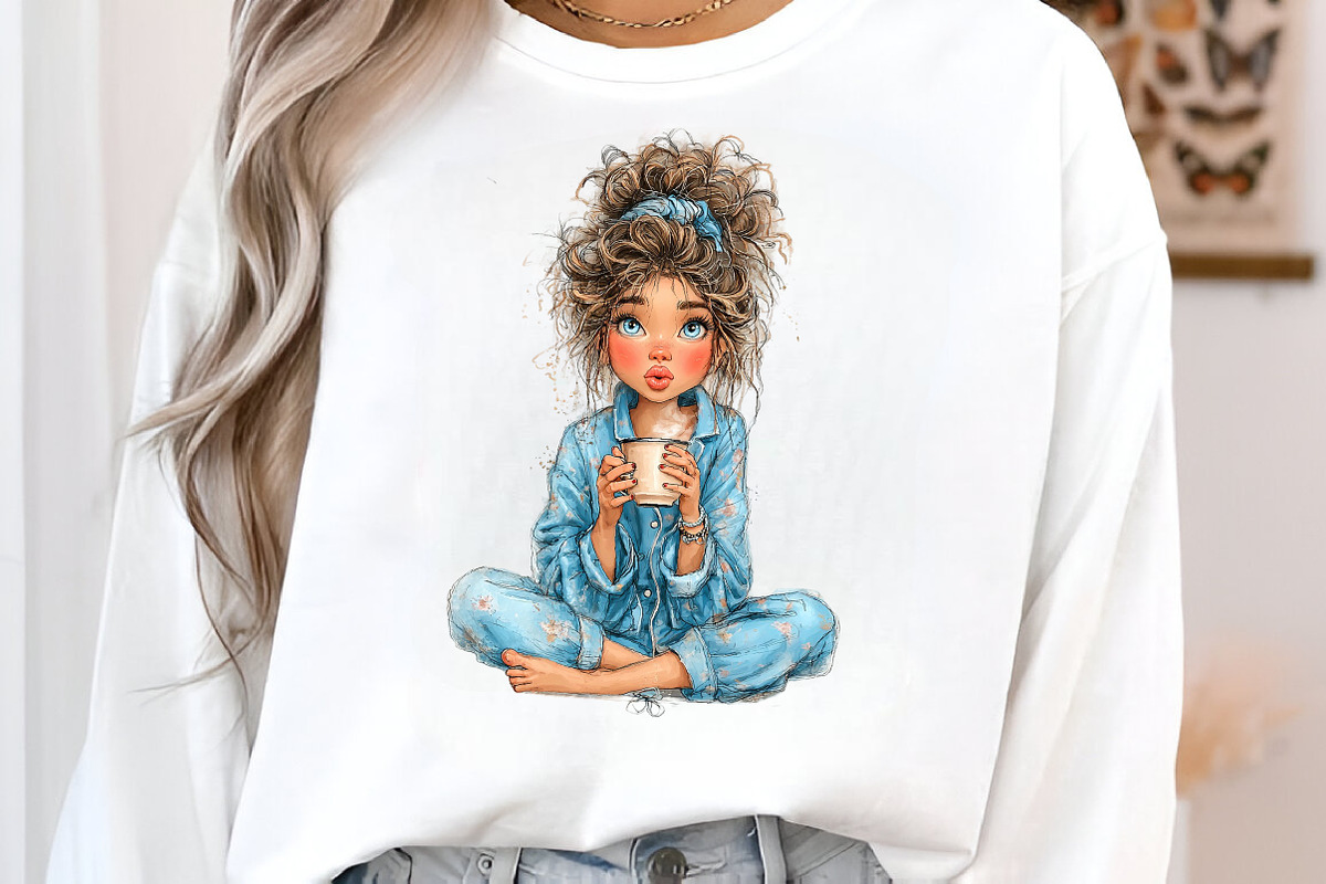 Whimsical valentine coffee girl clip, an Illustration by SinaCreation (Photo 8 of 11)