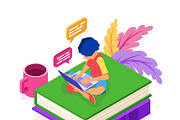 Online Distance Education from Home, an Education Illustration by TAlex (Thumbnail 3 of 6)