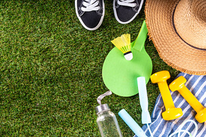 Summer sport, fitness, active lifestyle and recreation backgroun, a School & Education Photo by Rimma