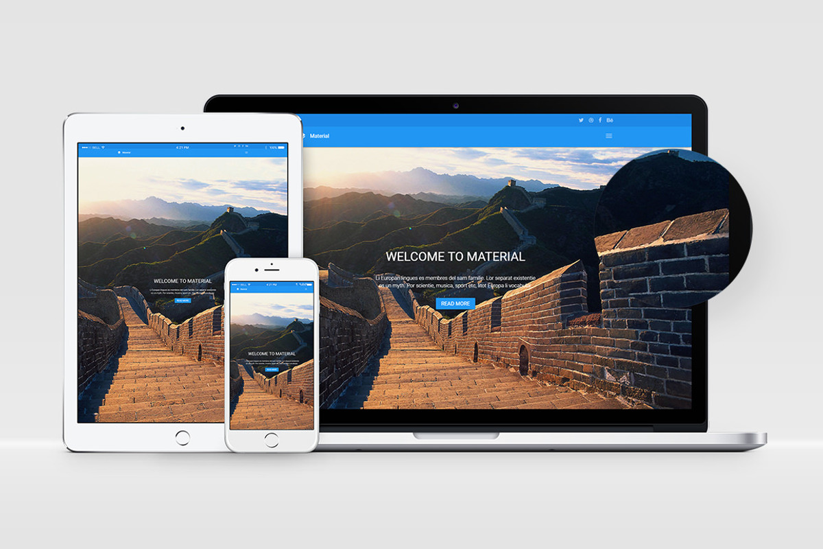 Material: Elegant Website Template, a Bootstrap Template by Devero (Photo 1 of 9)