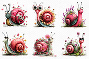 Whimsical Floral Snail Clipart, an Illustration by Craft Nest (Thumbnail 4 of 12)