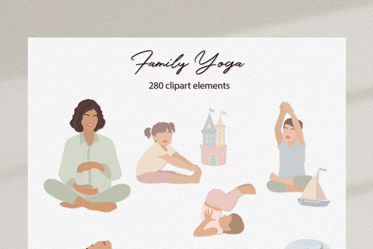 Family Yoga 2 Illustration Set, a Sport Illustration by Irena Art (Photo 11 of 14)