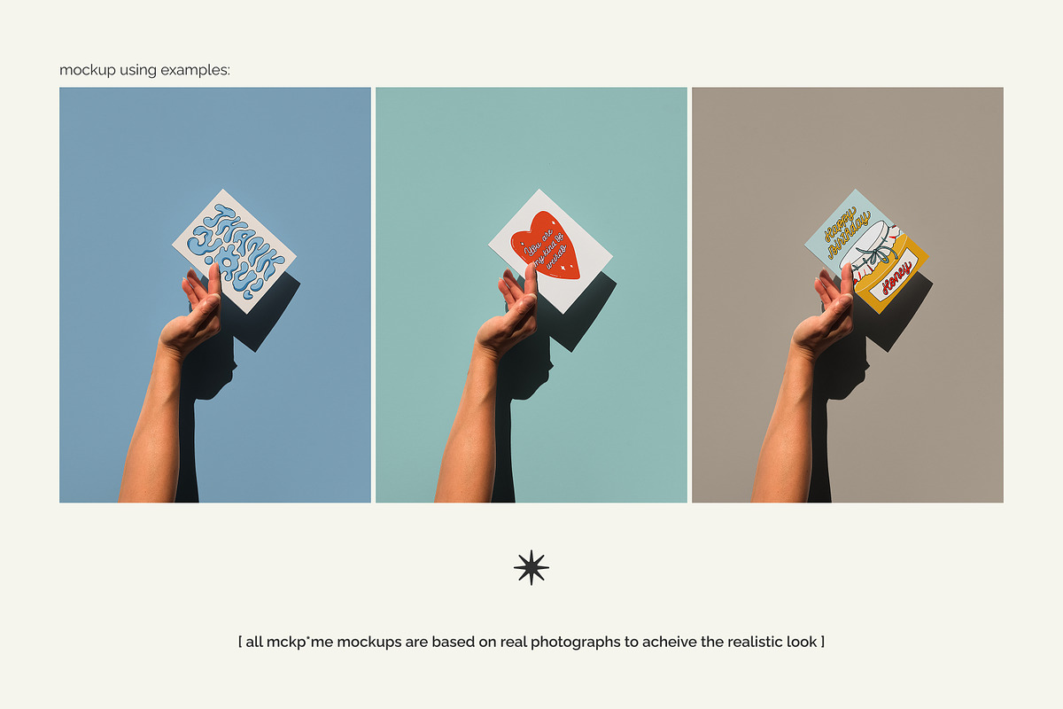 US A2 greeting card in hand mockup, a Merchandise Mockup by MCKP*ME (Photo 3 of 5)