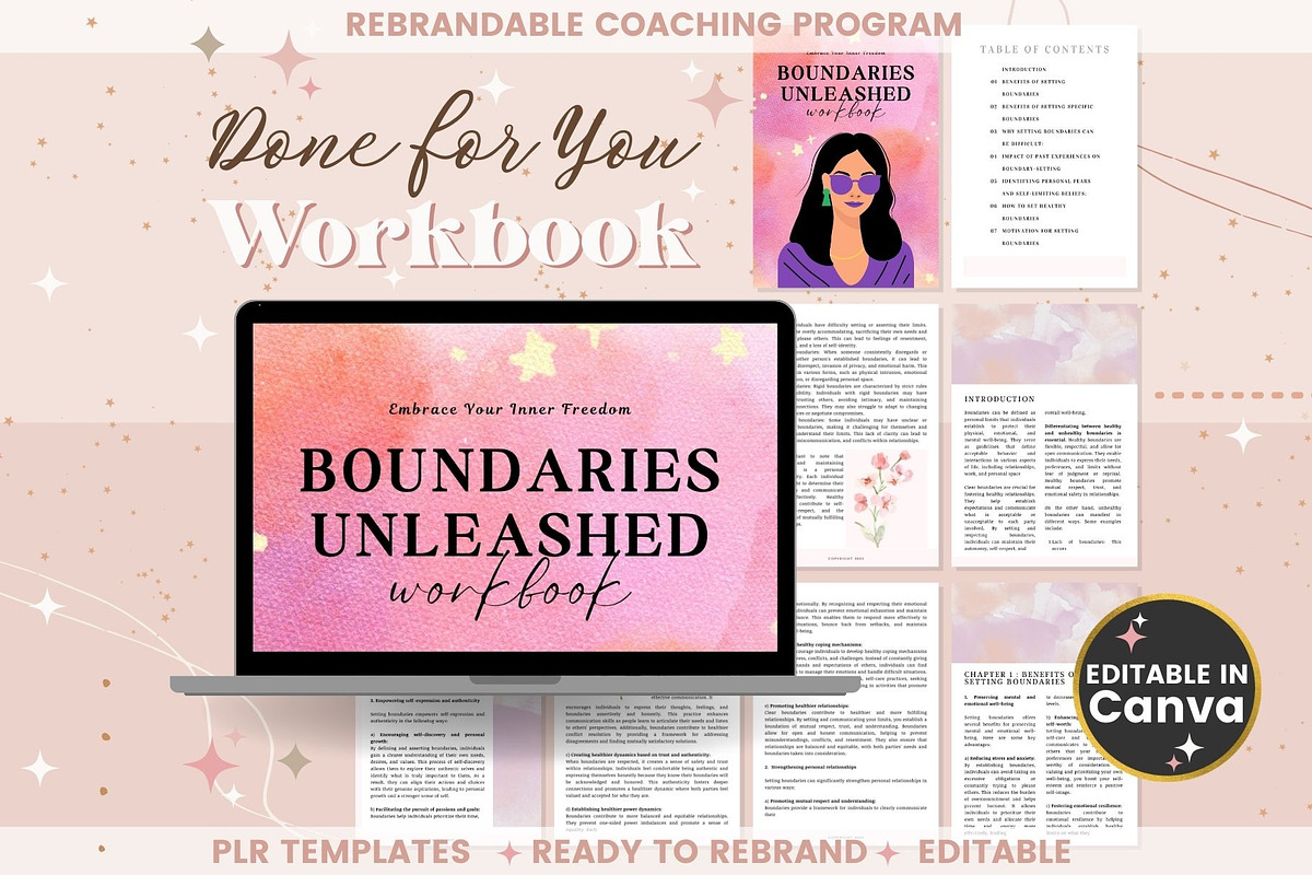 Boundaries Unleashed Workbook, a Templates & Theme by bellaROSEworkshop (Photo 2 of 10)