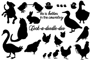 Farm & Animal Silhouettes AI EPS PNG