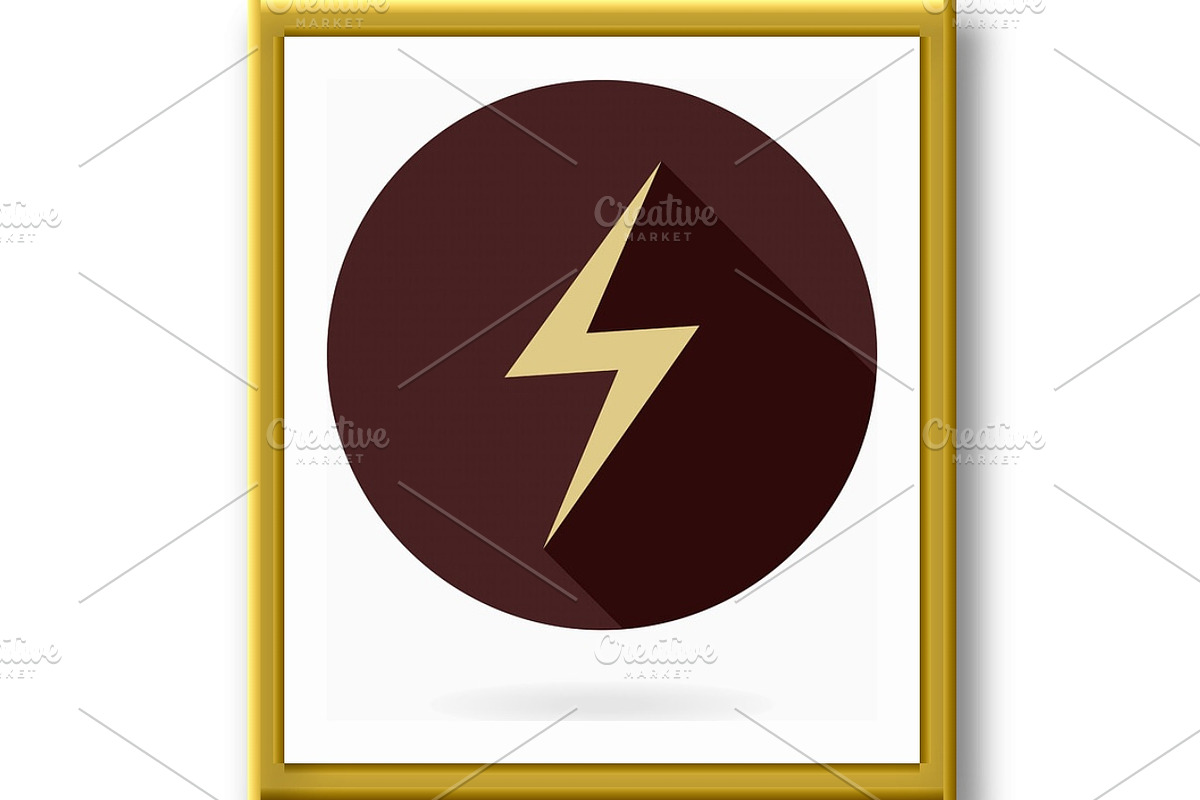 Fine Vector lightningFlat Icon With, an Outline Icon by FineArtStudio (Photo 3 of 3)