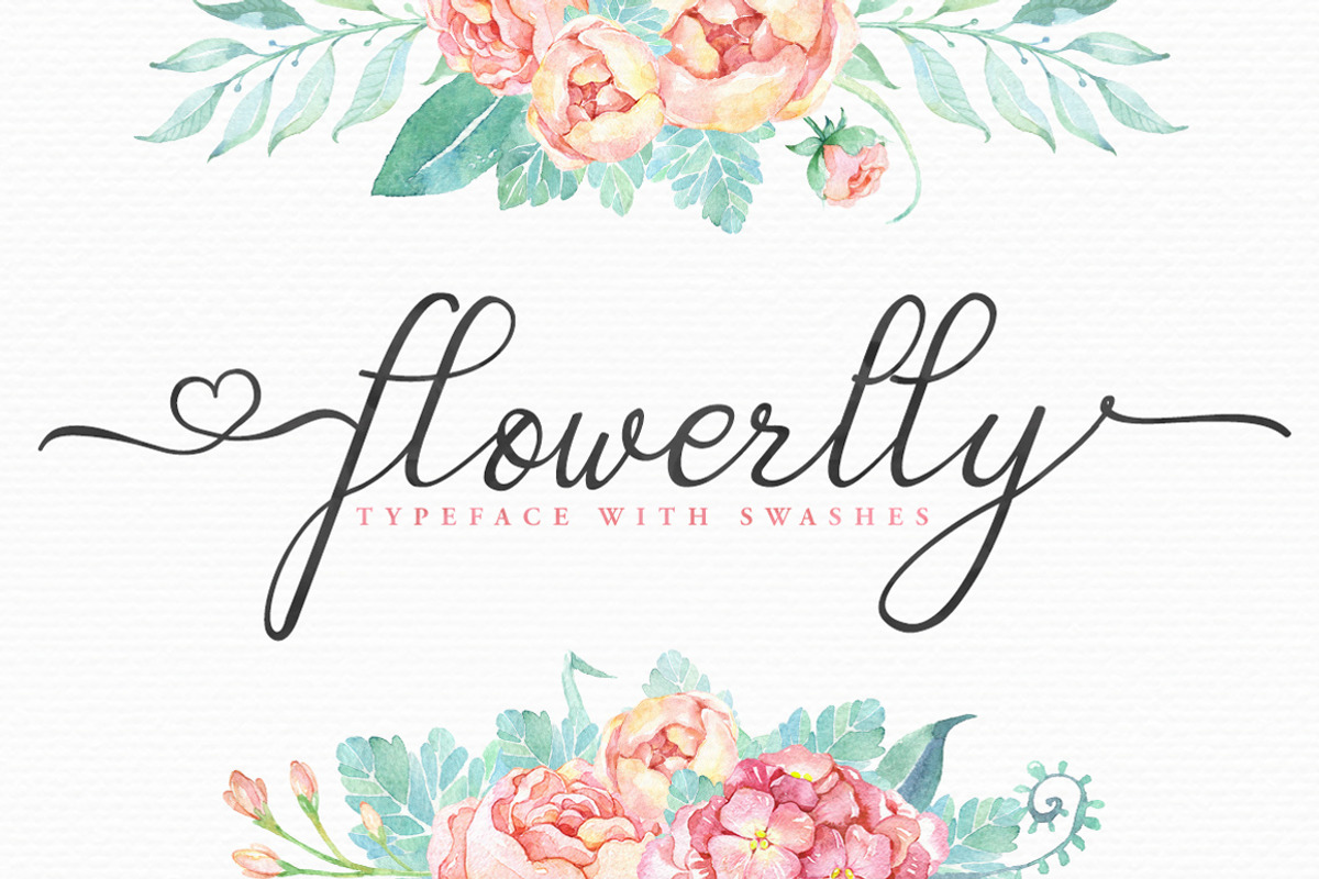 Flowerlly Typeface with Swashes