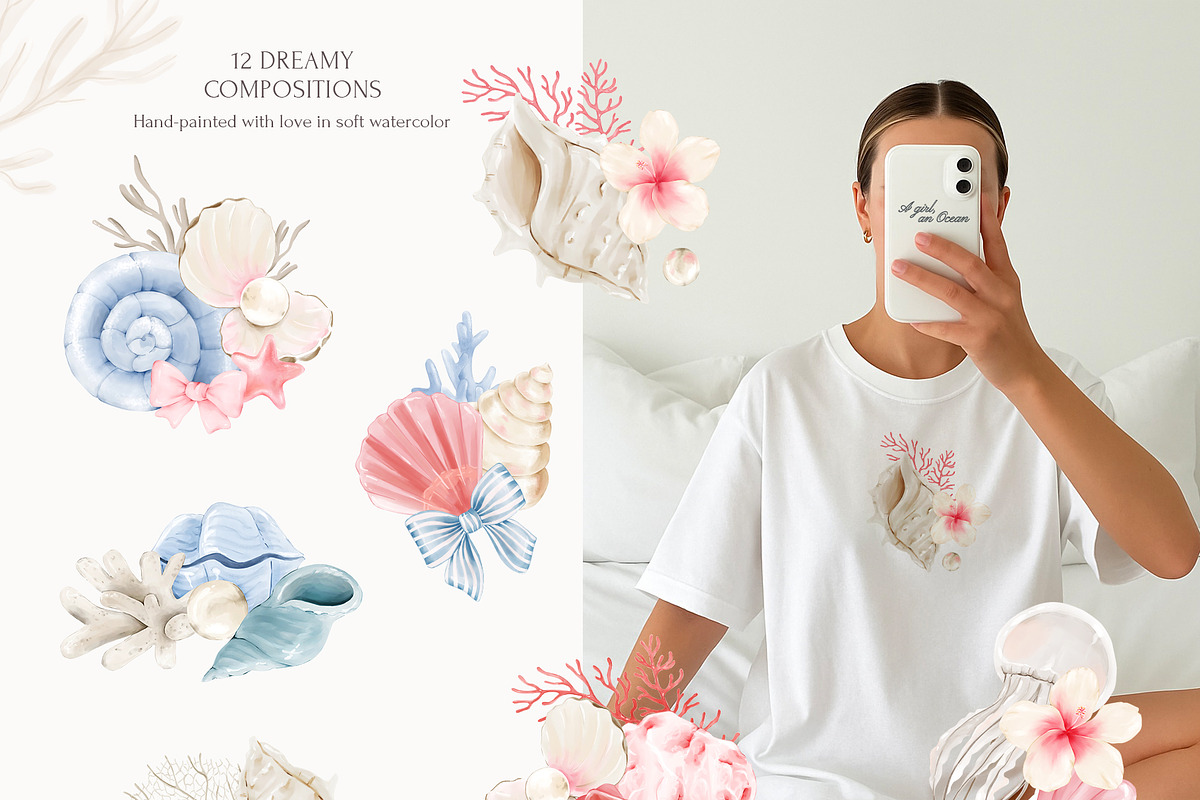 Dreamy Sea Watercolor Collection, a Decorative Illustration by Eva Gentle (Photo 3 of 12)