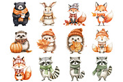 Fall Animal Clipart, a Seasonal Illustration by CitraGraphics (Thumbnail 3 of 4)