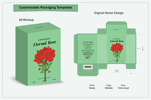 Product box die cut with 3d mock up