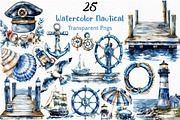 Watercolor Nautical clipart, an Illustration by Craft Nest (Thumbnail 1 of 6)