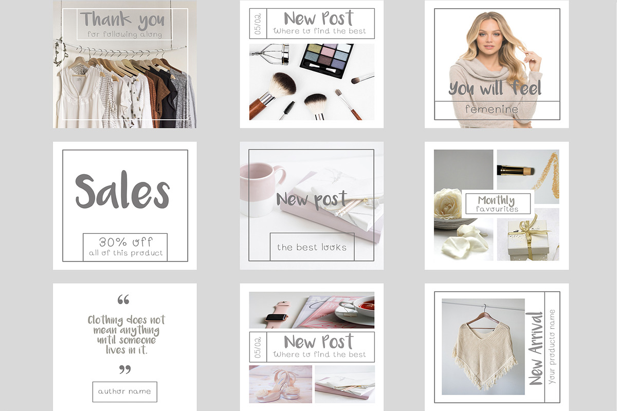 Fashion Instagram Templates, a Social Media Template by mpcprintables (Photo 3 of 3)