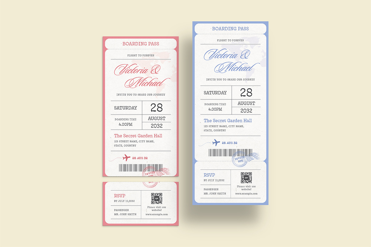 Wedding Boarding Pass Invitation, an Invitation Template by BrandPacks (Photo 3 of 4)