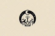 Halloween Pumpkin Emblem, a Seasonal Illustration by Vectorium Studio (Thumbnail 1 of 3)