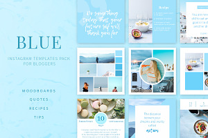 Blue | Instagram templates pack