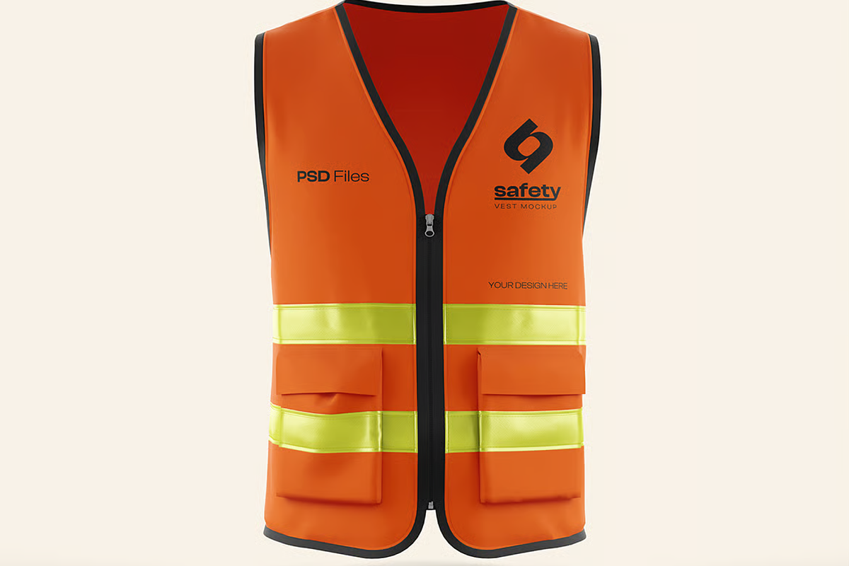 Reflective Safety Vest Mockup, a Shirt Mockup by graphicsauce (Photo 3 of 4)