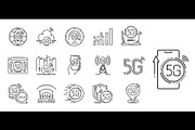 5g transmission technology icons, a Technology Illustration by Vector Tradition (Thumbnail 1 of 3)