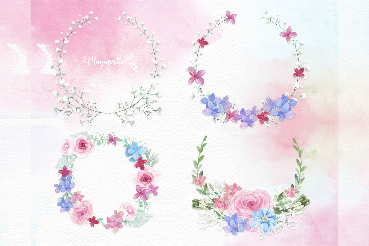 Floral Wreath Graphics, an Illustration by May • SHO (Photo 2 of 5)