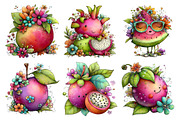 Whimsical Summer Fruit Clipart, a Seasonal Illustration by Daily.Designs (Thumbnail 5 of 5)
