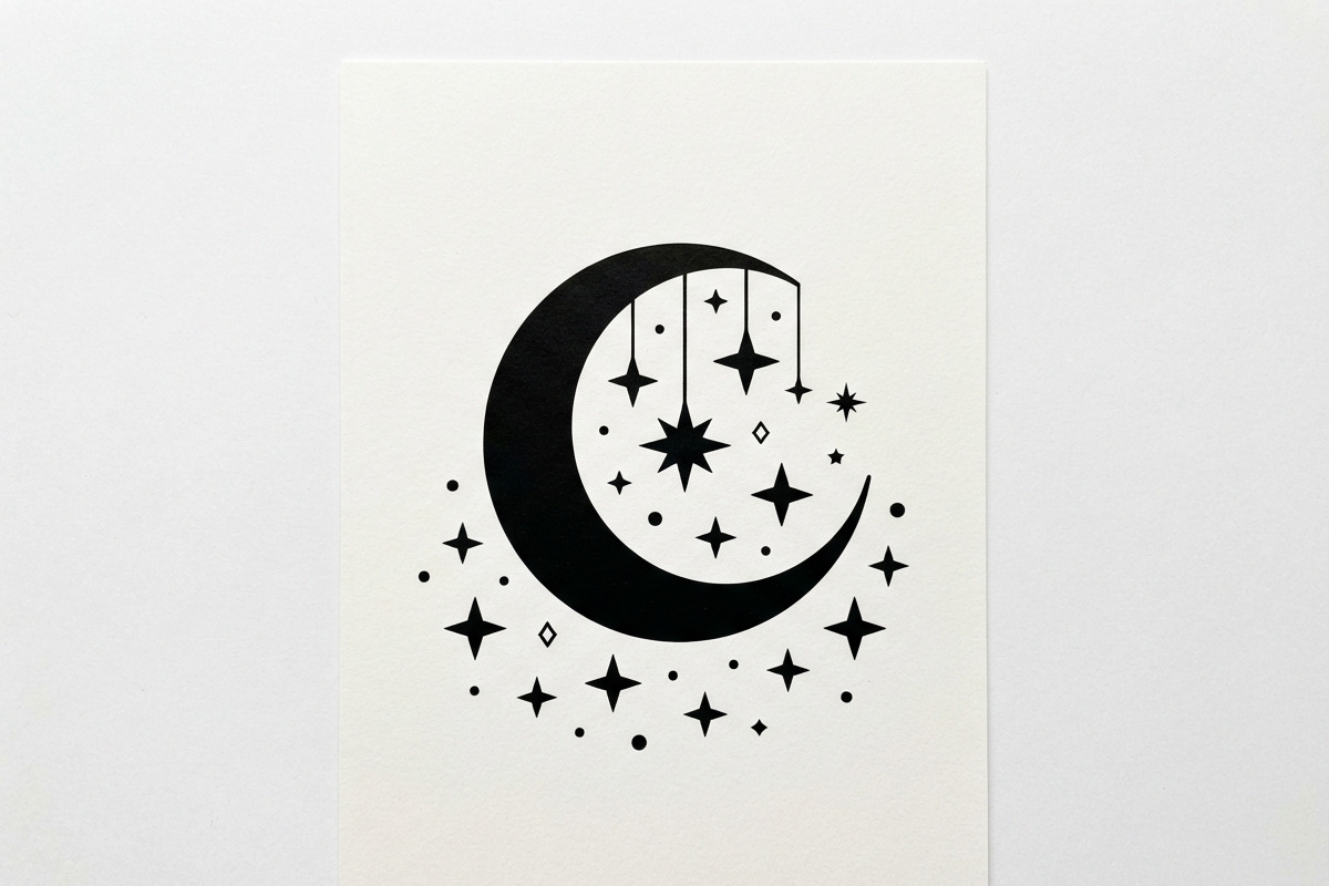 50 Crescent Moon with Stars, an Empty State Illustration by Amazin_art (Photo 38 of 47)
