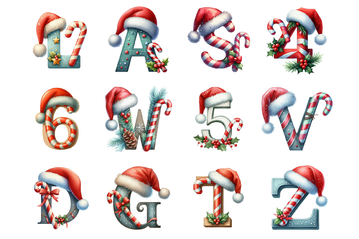 Winter Christmas Santa Alphabet, an Illustration by Design Market (Photo 3 of 3)
