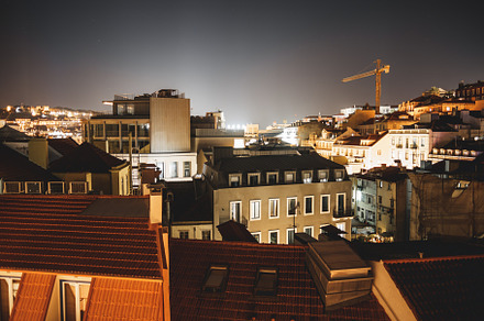 Night urban landscape of Lisbon, an Architecture Photo by SkyNext