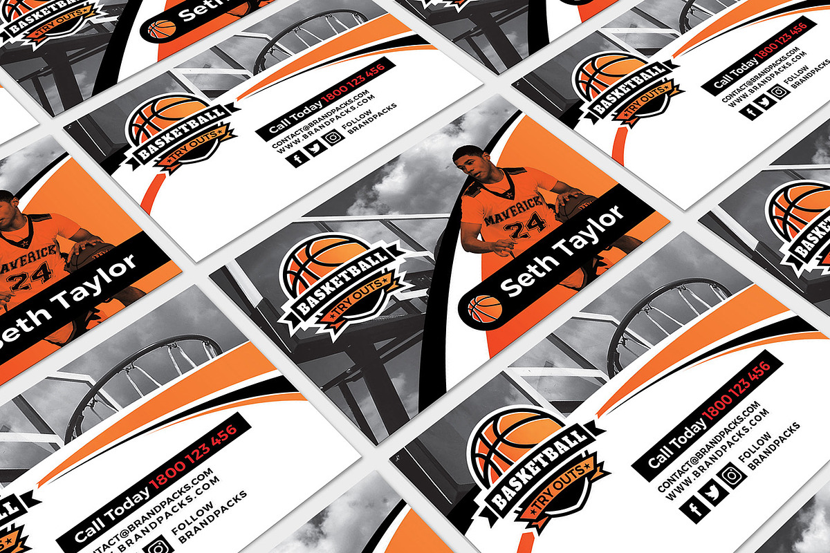 Basketball Business Card Template, a Business Card Template by BrandPacks (Photo 4 of 4)