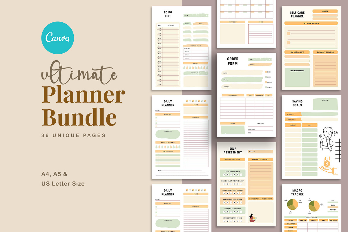 Ultimate Planner Bundle Pack Vol.42, a Stationery Template by Amit Debnath