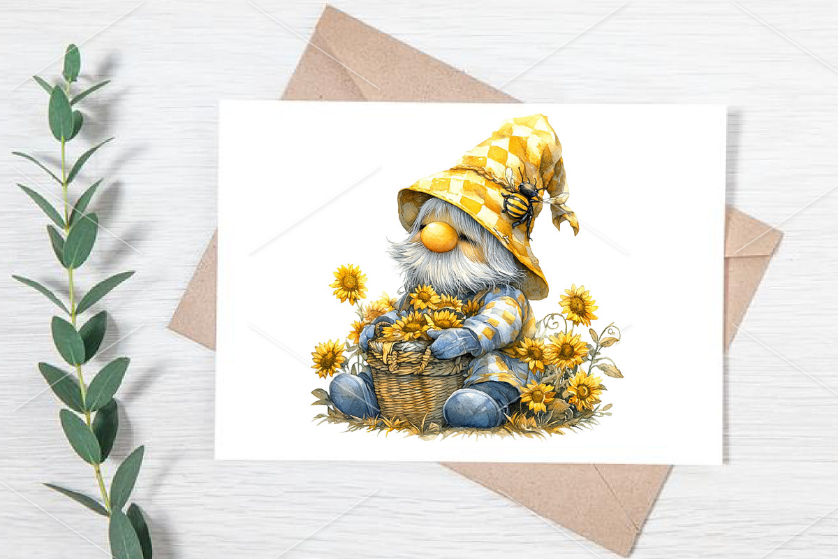 Whimsical Summer Gnome Clipart PNG, a Seasonal Illustration by Canvas Craft (Photo 6 of 7)