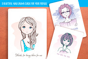 Hand Drawn Greetings Cards, a Person Illustration by Designifty (Thumbnail 1 of 5)