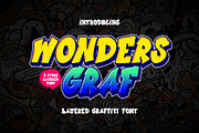 Wonders Graff - 3d Layered Graffiti, a Sans Serif Font by asfgraphics (Thumbnail 1 of 7)